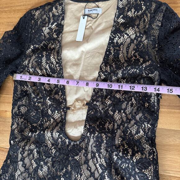 Rumored Black Lace and Sequins Mini Dress NWT - Picture 14 of 16